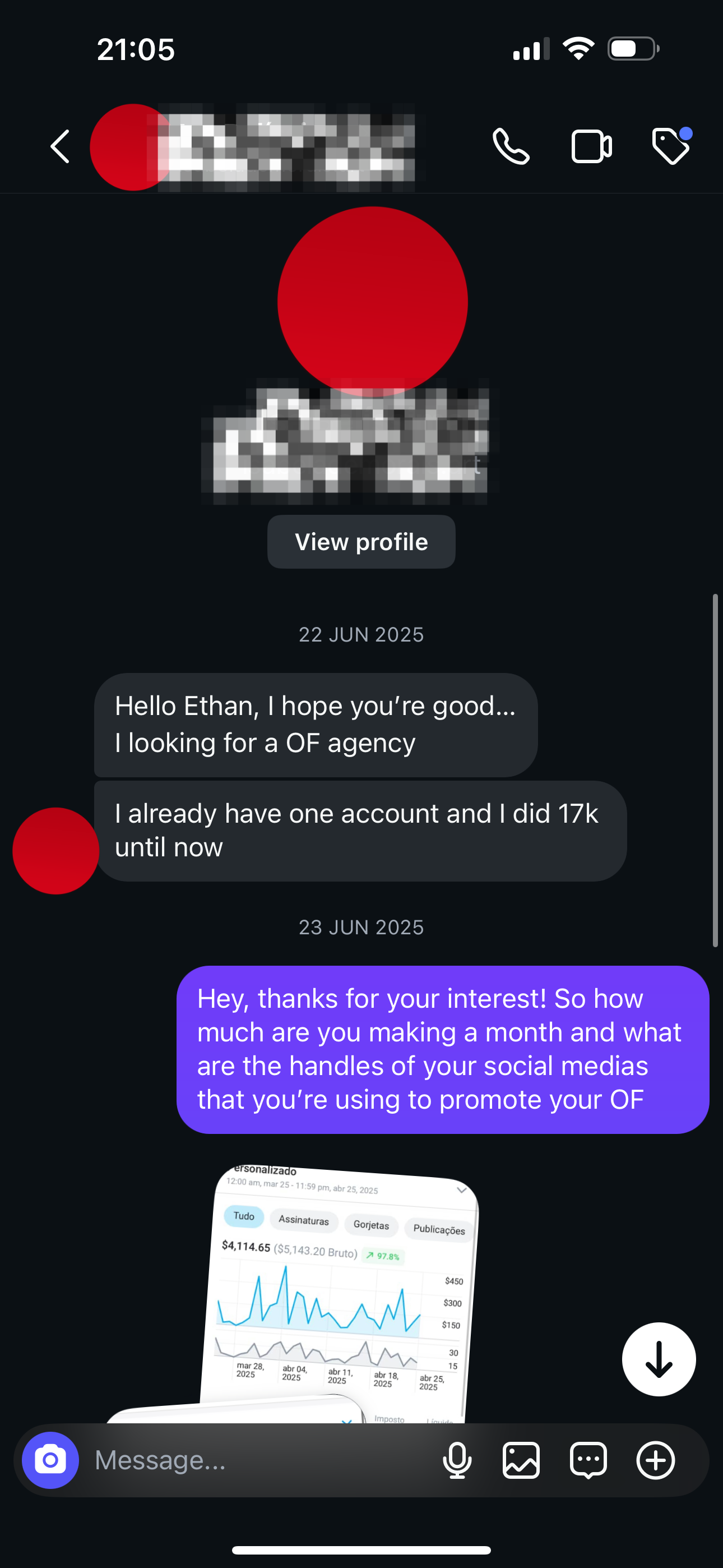 Model reaching out via DM
